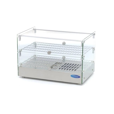 Vitrine chauffante Acier inoxydable – 2 étages – 55 cm – 50L